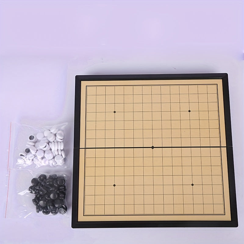 Jouet magnétique Gomoku, plateau d'échecs pliable portable, facile à démarrer pour les débutants, échecs puzzle noir et blanc, super grand plateau d'échecs magnétique
