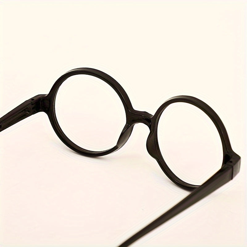 Monture de lunettes rondes style préppy, thème Renaissance, matériau plastique, petite taille vintage décorative