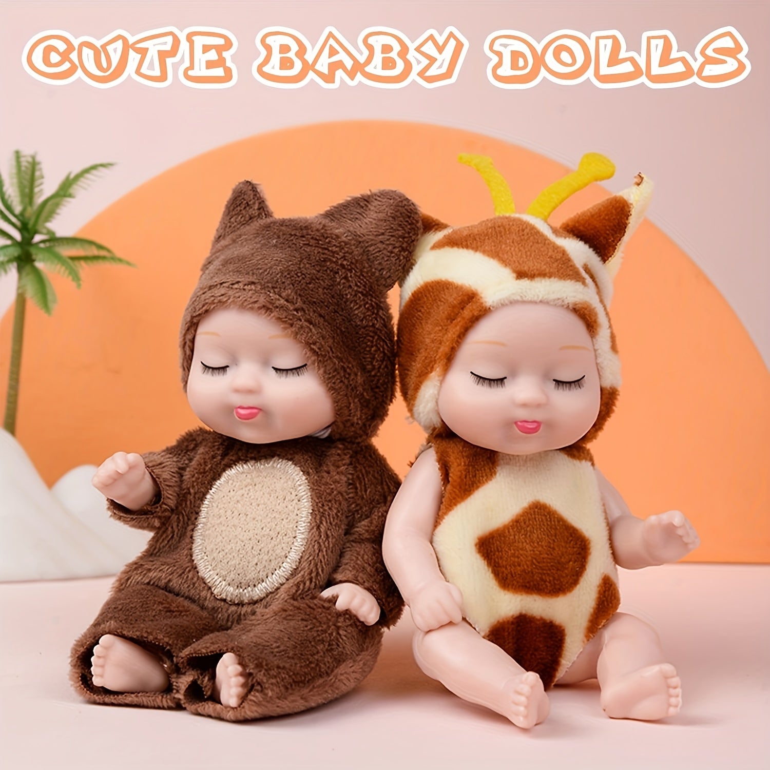Lot de 10 Poupées Mini pour Jeunes Filles, Poupées Costumes Animaux Réalistes de 4 pouces, Mignonnes Poupées pour Fillettes, Panier Cadeau d'Anniversaire de Pâques, Saint-Valentin, Noël - Couleurs Variées