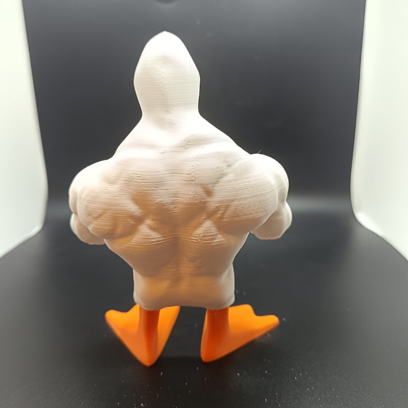 1pc Poupée Canard Musclé Résine Forte Statue de Canard de Dessin Animé Drôle Amusant Décoration de Maison Cadeau de Fête