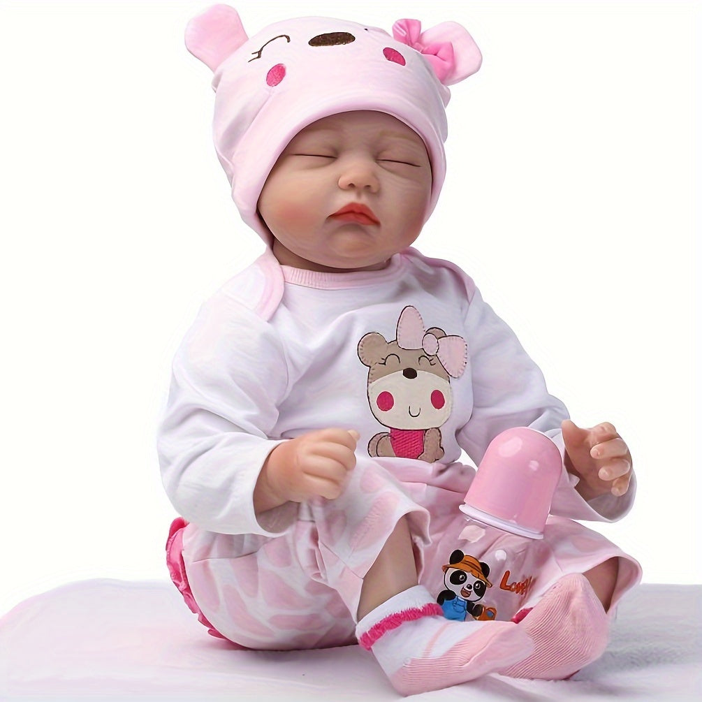 Poupées bébé réalistes de 22 pouces, poupée fille nouveau-née avec veines réalistes, vinyle fait main avec corps en tissu lesté, ensemble cadeau peint avancé pour les enfants de 3 ans et plus