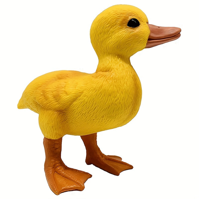 Simulation Animal Toy: Modèle de canard jaune, décoration de bureau pour ordinateur, cadeaux de fête pour amis, Noël, cadeaux de Thanksgiving, couleur mélangée, principal matériau: PVC