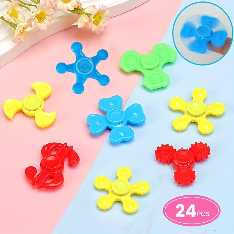 Pack de 24 pièces de Fidget Spinners Amusants pour Cadeaux de Fête - Parfaits pour les Jeunes, en Plastique Durable, Idéals pour Récompenses en Classe, Cadeaux de Fête, Anniversaires