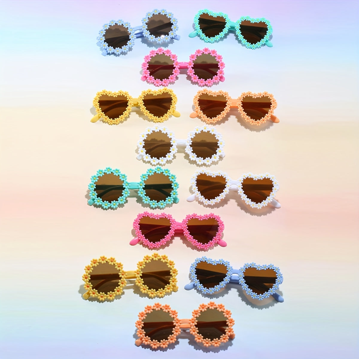 12 paires de lunettes rondes en forme de cœur personnalisées pour garçons et filles - Lunettes de décoration de mode pour catwalk, fête, danse et tendance - Très adaptées pour des lunettes cadeau