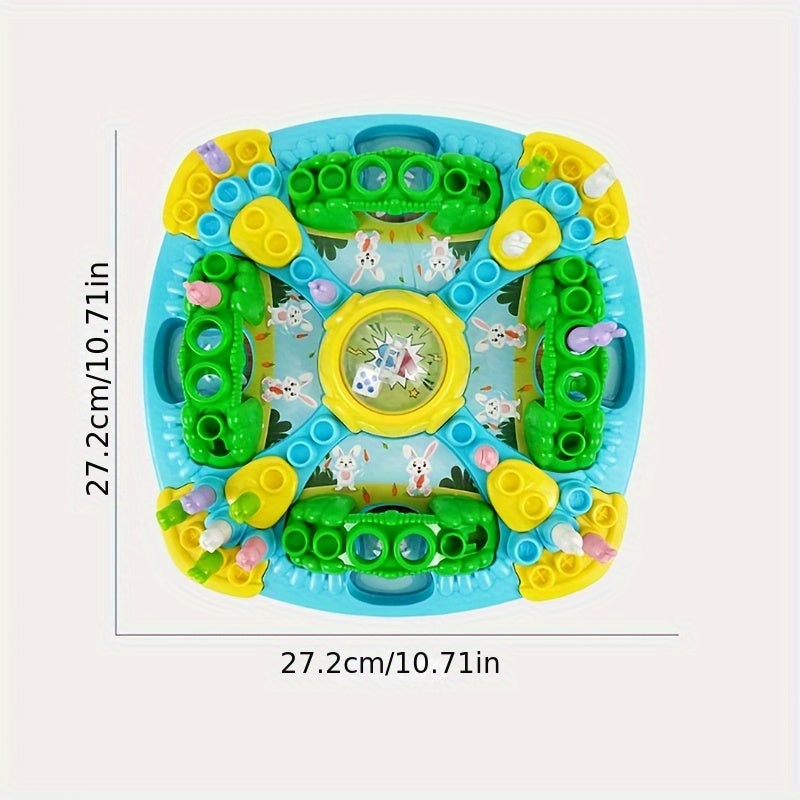 Jeu d'Échecs Volant Petit Lapin - Stratégie Familiale Interactif pour 4 Joueurs, Jouet Éducatif pour 3 ans et plus, Pièces de Lapins Colorées & Conception Amusante de Tunnels, Matériau ABS Durable, Cadeau Idéal pour Anniversaire et Noël
