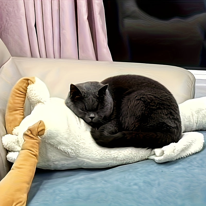 1pc Jouet en peluche de canard doux pour chiens, motif de dessin animé, polyester, stimule l'énergie, recommandé pour les races de taille moyenne, convient aux grands, moyens et petits animaux, jouet pour chien