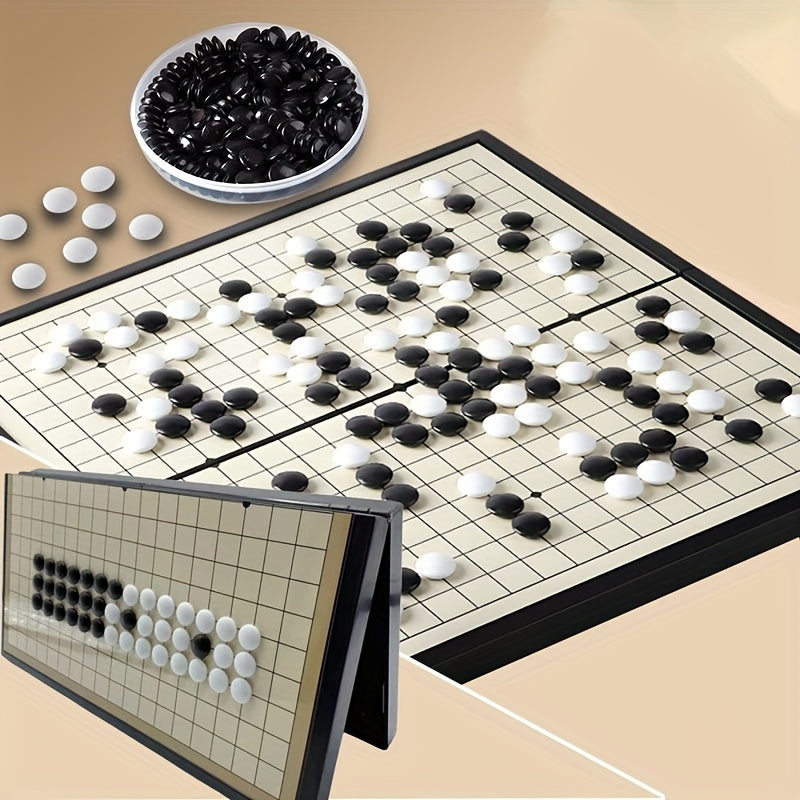 Un ensemble de jeu de go de qualité supérieure, avec un plateau pliable - un jeu classique de collection de pions noir et blanc, parfait pour les cadeaux de Noël, Thanksgiving et la Saint-Valentin., Accessoires de jeu
