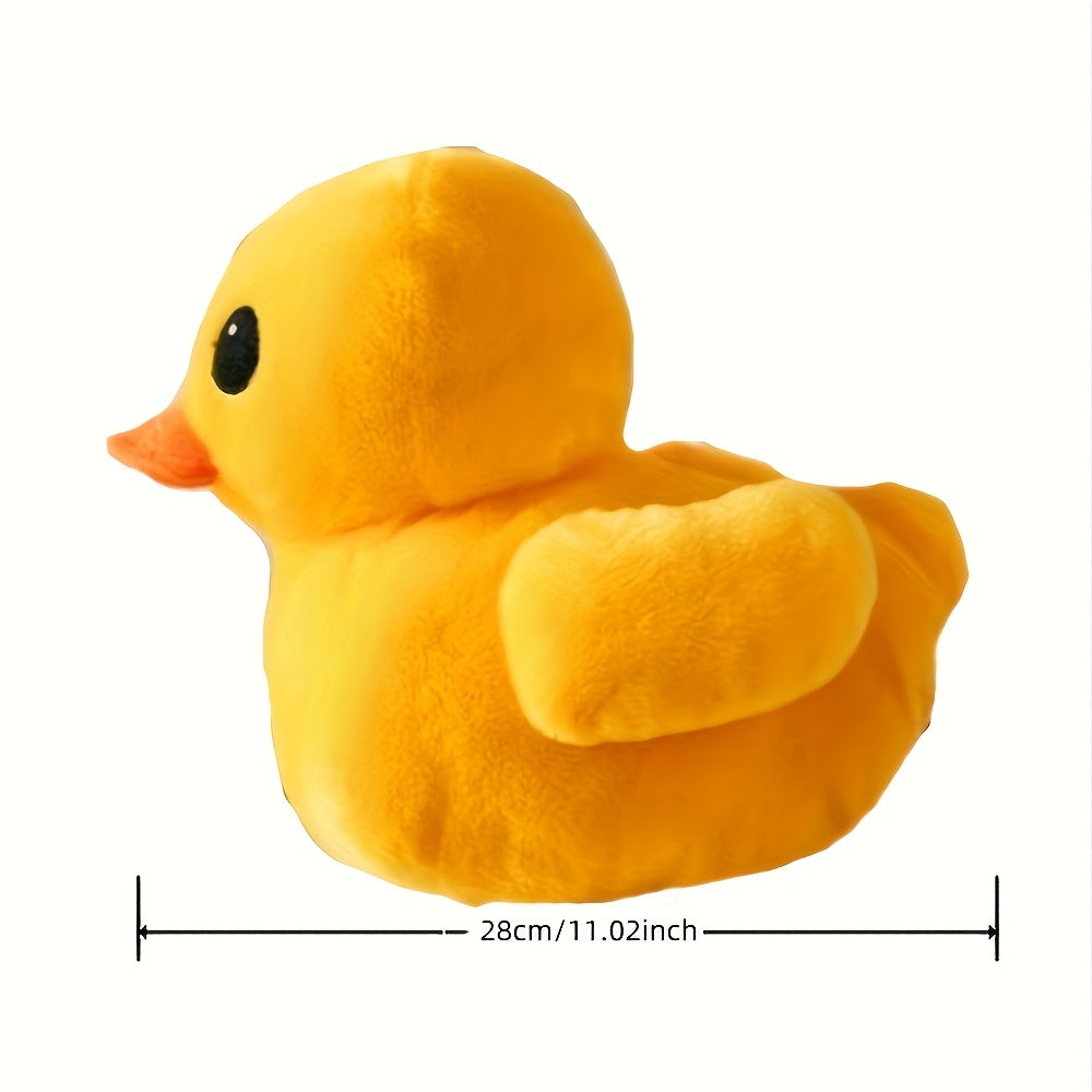 Oreiller en peluche canard jaune large ultra-doux - Jouet animal en peluche mignon avec des caractéristiques réalistes