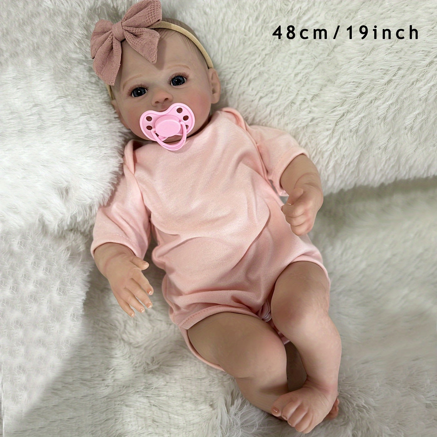 Poupée Reborn Réaliste de 19 Pouces avec Peau 3D & Veines Visibles - Silicone Doux, Jouet Artisanal pour Enfants - Cadeau d'Anniversaire ou de Noël Parfait