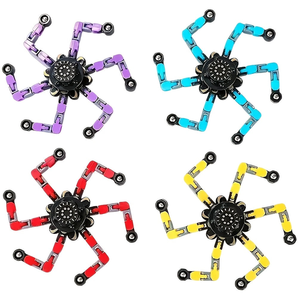 15pcs Jouets Fidget Spinner Transformables - Twister Mécanique en Spirale, Tour de Création, Jouets à Main pour Soulager le Stress, Cadeaux de Fête et d'Anniversaire, Pas Besoin de Piles, Design Joufflu avec Cœurs, Étoiles et Espaces Navals, Jouet Fidget