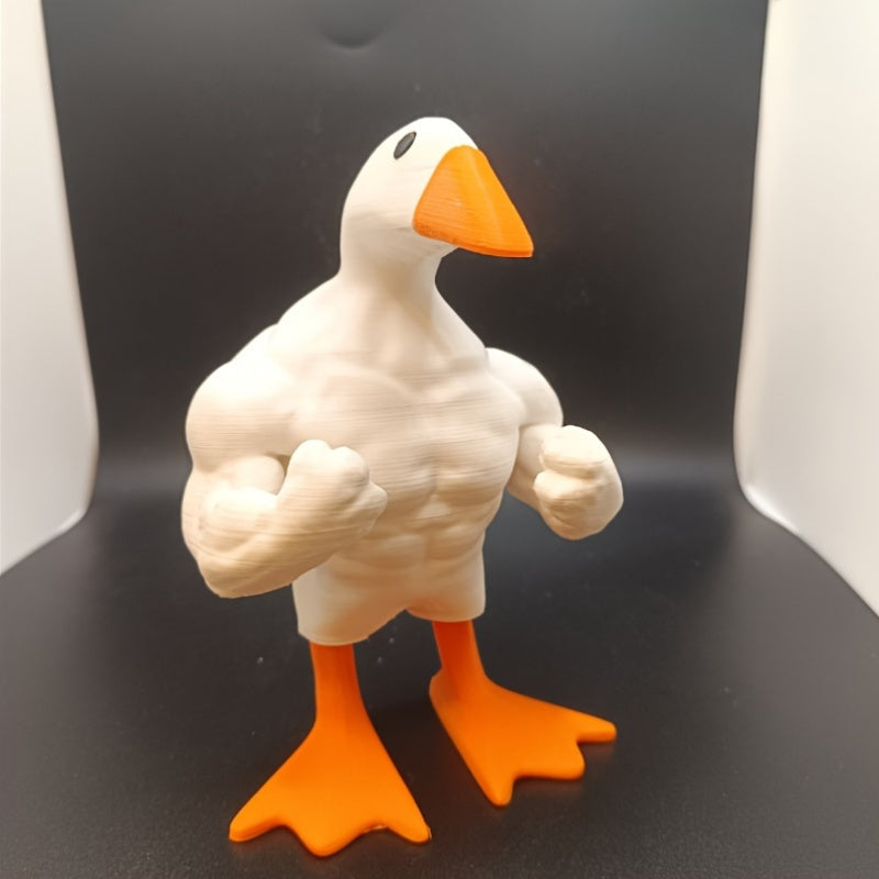 1pc Poupée Canard Musclé Résine Forte Statue de Canard de Dessin Animé Drôle Amusant Décoration de Maison Cadeau de Fête