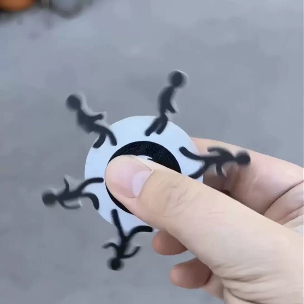 1pc Fidget Spinner en Forme de Personne Courante - Noir & Blanc, Plastique, Pas Besoin de , Idéal pour Adultes et Cadeaux de Fête, Mécanisme de Rotation Douce | Cadeaux Fidget Spinner
