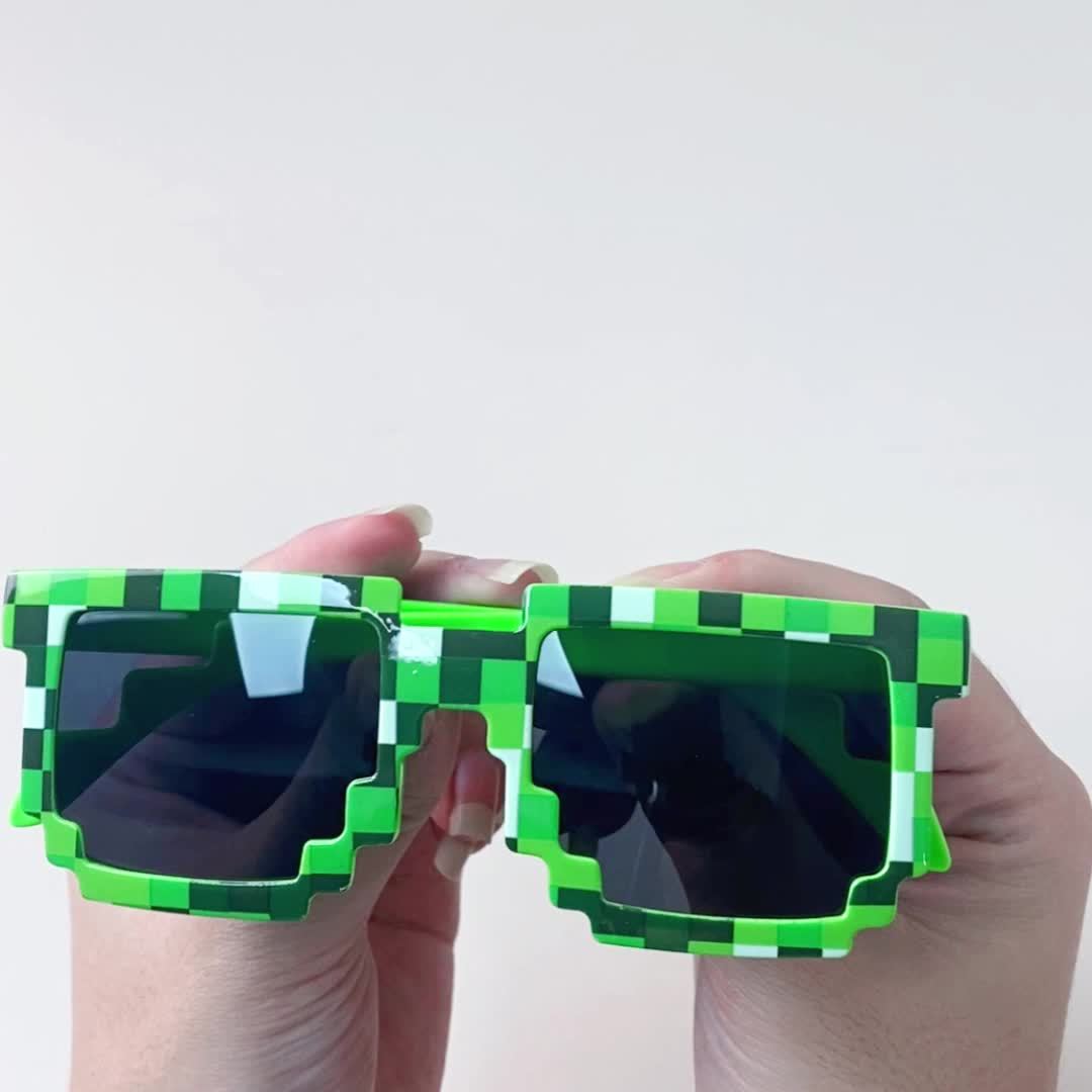 1pc\u002F3pcs\u002F5pcs - Lunettes Style Pixel, Lunettes de Mode, Lunettes Creeper, Lunettes Drôles, Lunettes Décoratives