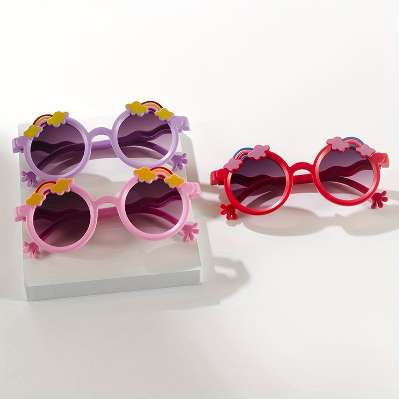 6 pièces, Lunettes Cartoon Arc-en-ciel Nouveau Design Idéales pour Cadeaux de Fêtes