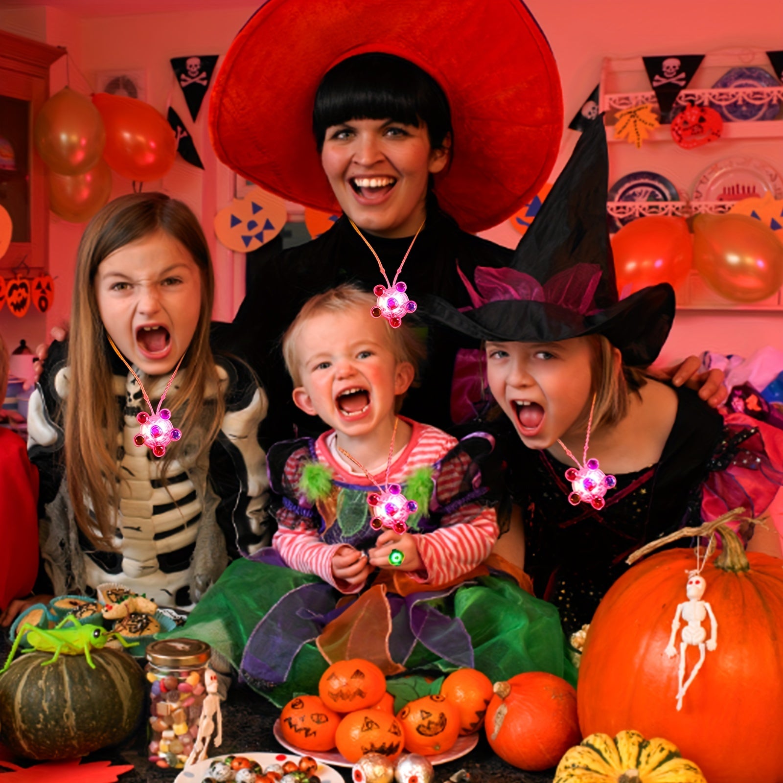 Ensemble de 36 Toupies Lumineuses Pour Fête, Cadeaux de Retour Pour Enfants, Avec 12 Colliers, 12 Bagues, 12 Bracelets. Idéal Pour Halloween, Noël Et Pâques.
