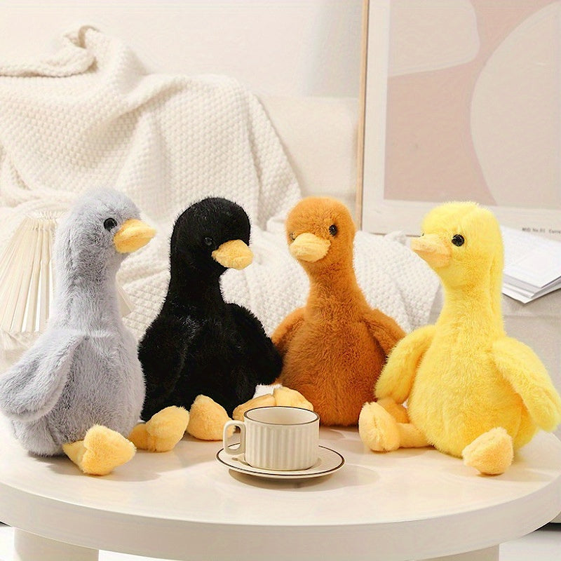 Jolie petite canard rose et mignon petit canard jaune à la mode, jouet en peluche, carmin et curcuma, pour cadeau d'anniversaire