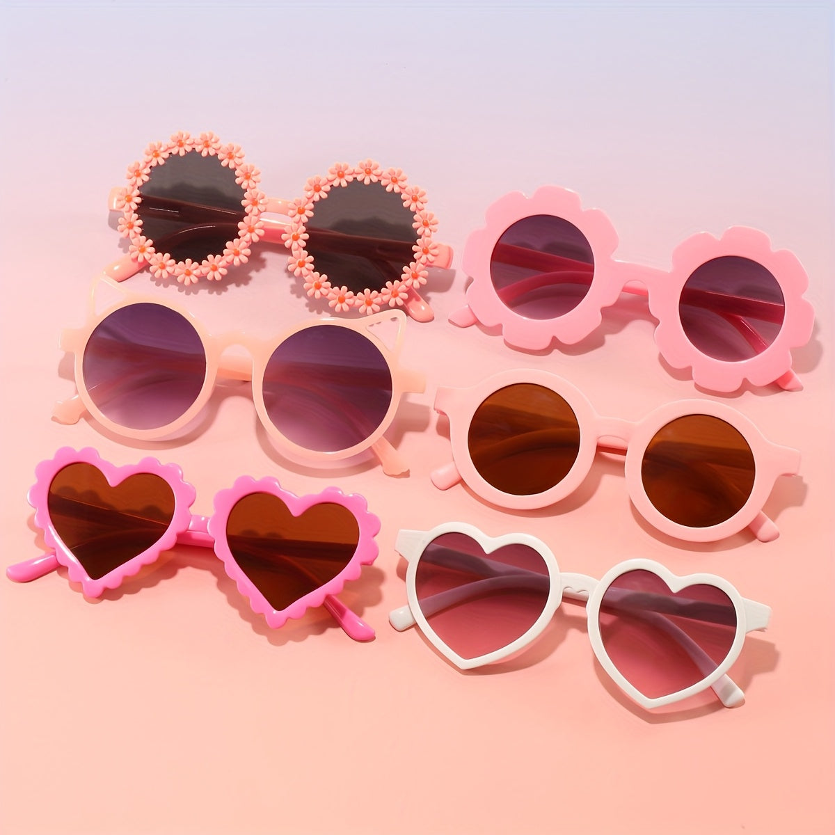 6 paires de lunettes fantaisie et élégantes - 6 modèles uniques avec motifs cœurs et floraux, idéales pour fêtes et célébrations, anniversaires et diplômes, accessoires du quotidien | Accessoire ludique | Verres décoratifs, lunettes mignonnes