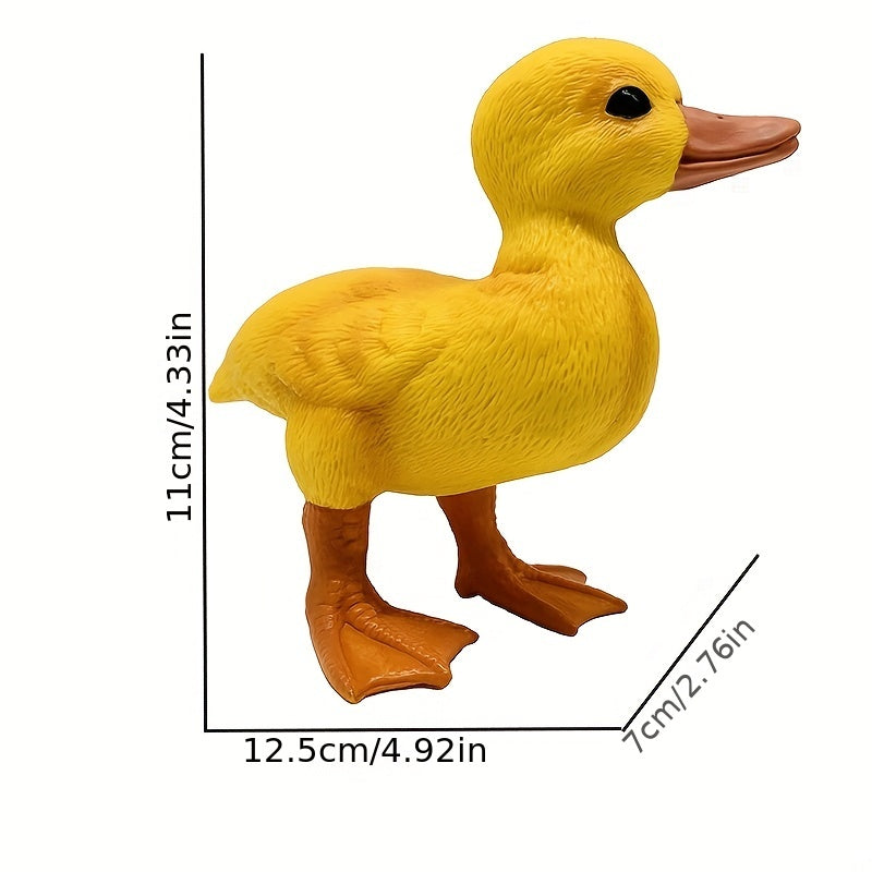 Simulation Animal Toy: Modèle de canard jaune, décoration de bureau pour ordinateur, cadeaux de fête pour amis, Noël, cadeaux de Thanksgiving, couleur mélangée, principal matériau: PVC