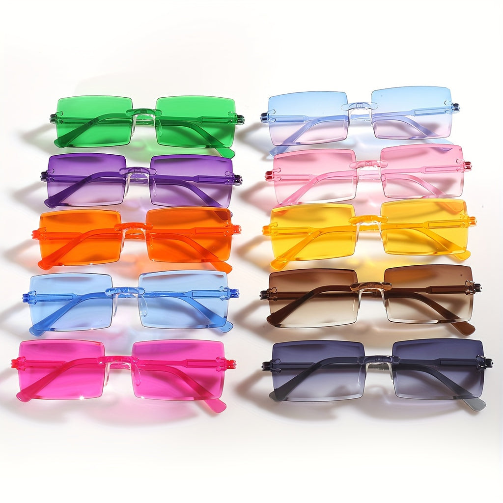 Lot de 10 Lunettes Décoratives Sans Cadre aux Couleurs Vives - Assortiment de Couleurs pour Adolescentes 12-17 Ans, Cadeaux de Fête, Noël, Remise des Diplômes, Accessoires Photo & Cadeaux, Lunettes Festives | Lunettes Ludiques | Lunettes Légères