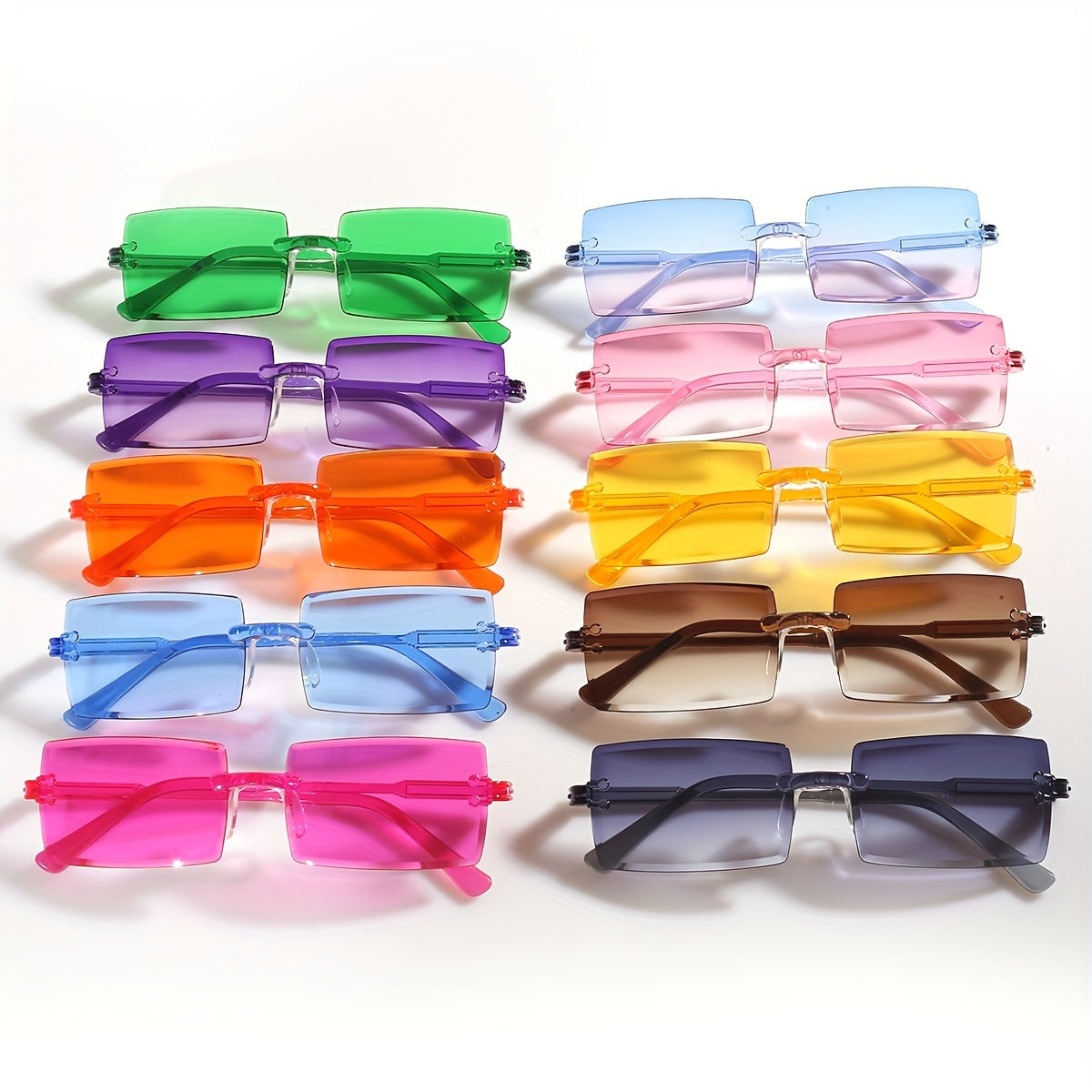 Lot de 10 Lunettes Décoratives Sans Cadre aux Couleurs Vives - Assortiment de Couleurs pour Adolescentes 12-17 Ans, Cadeaux de Fête, Noël, Remise des Diplômes, Accessoires Photo & Cadeaux, Lunettes Festives | Lunettes Ludiques | Lunettes Légères