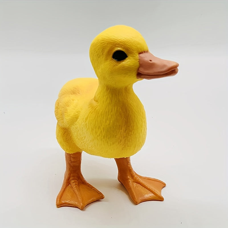 Simulation Animal Toy: Modèle de canard jaune, décoration de bureau pour ordinateur, cadeaux de fête pour amis, Noël, cadeaux de Thanksgiving, couleur mélangée, principal matériau: PVC