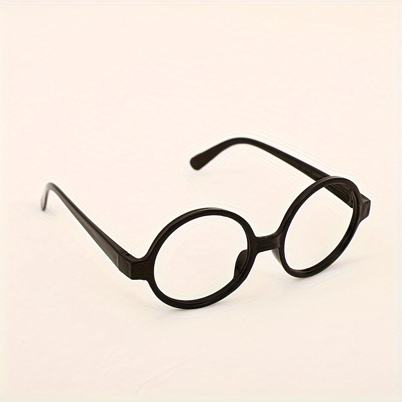 Monture de lunettes rondes style préppy, thème Renaissance, matériau plastique, petite taille vintage décorative